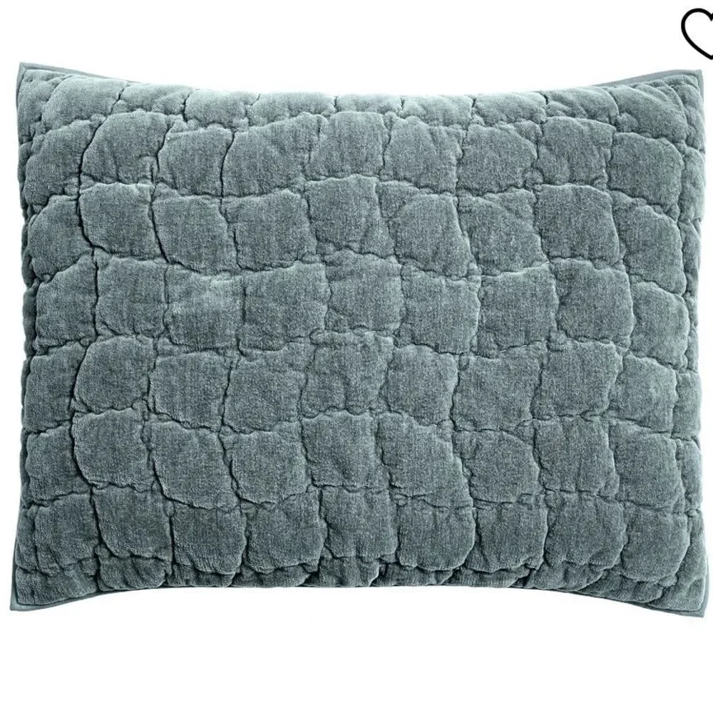 Pottery Barn Cozy Cloud Quilt Steel Blue Standard ShamSham